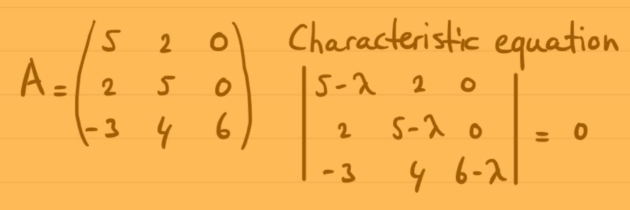 Real eigenvalues and eigenvectors of 3×3 matrices, example 3